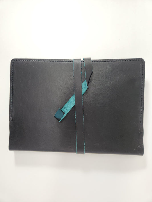 Handcrafted Deep Green Leather Journal Cover with Brass Snap